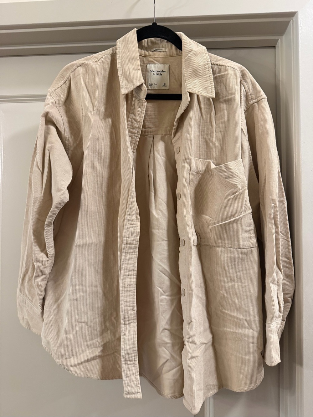 Abercrombie & Fitch Light Cream Corduroy Shirt Jacket